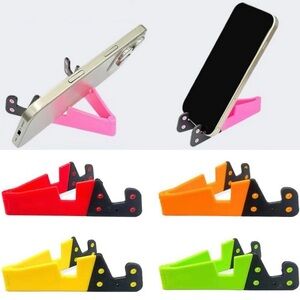 💞 New Pack of 4 Universal Folding Phone Stands in Red, Orange, Yellow, & Green